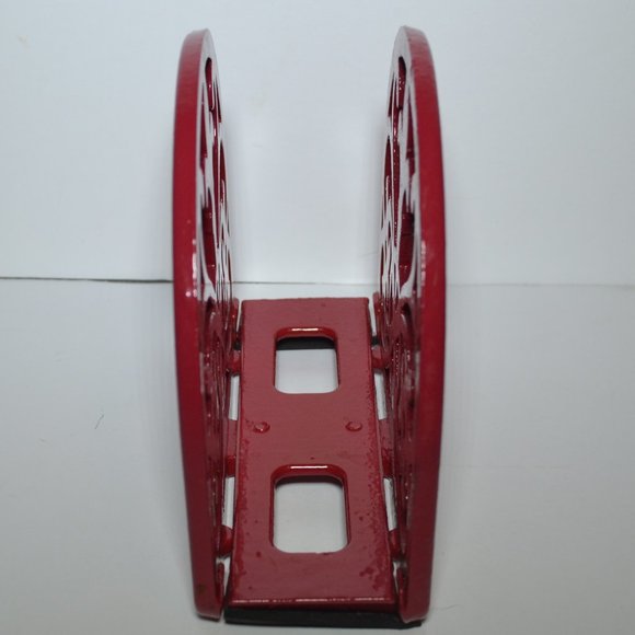 Red Cast Iron Napkin Holder Fluer De Lis Design Unbranded - Picture 4 of 6